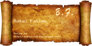 Bakai Fatime névjegykártya